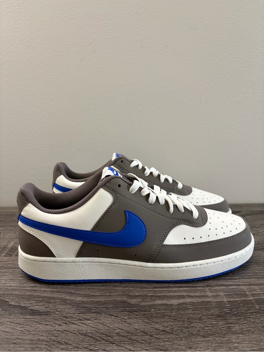 Nike Court Vision Low-Top Sneakers - White, Gray & Blue Men's Size 11